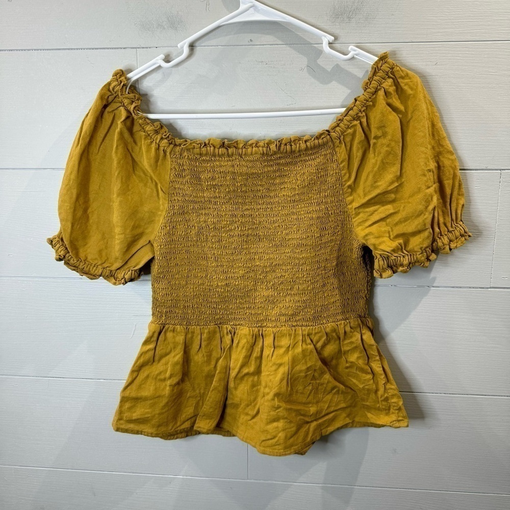 Old Navy | Linen Blend Puff Sleeve Top Size XS - Picture 6 of 8